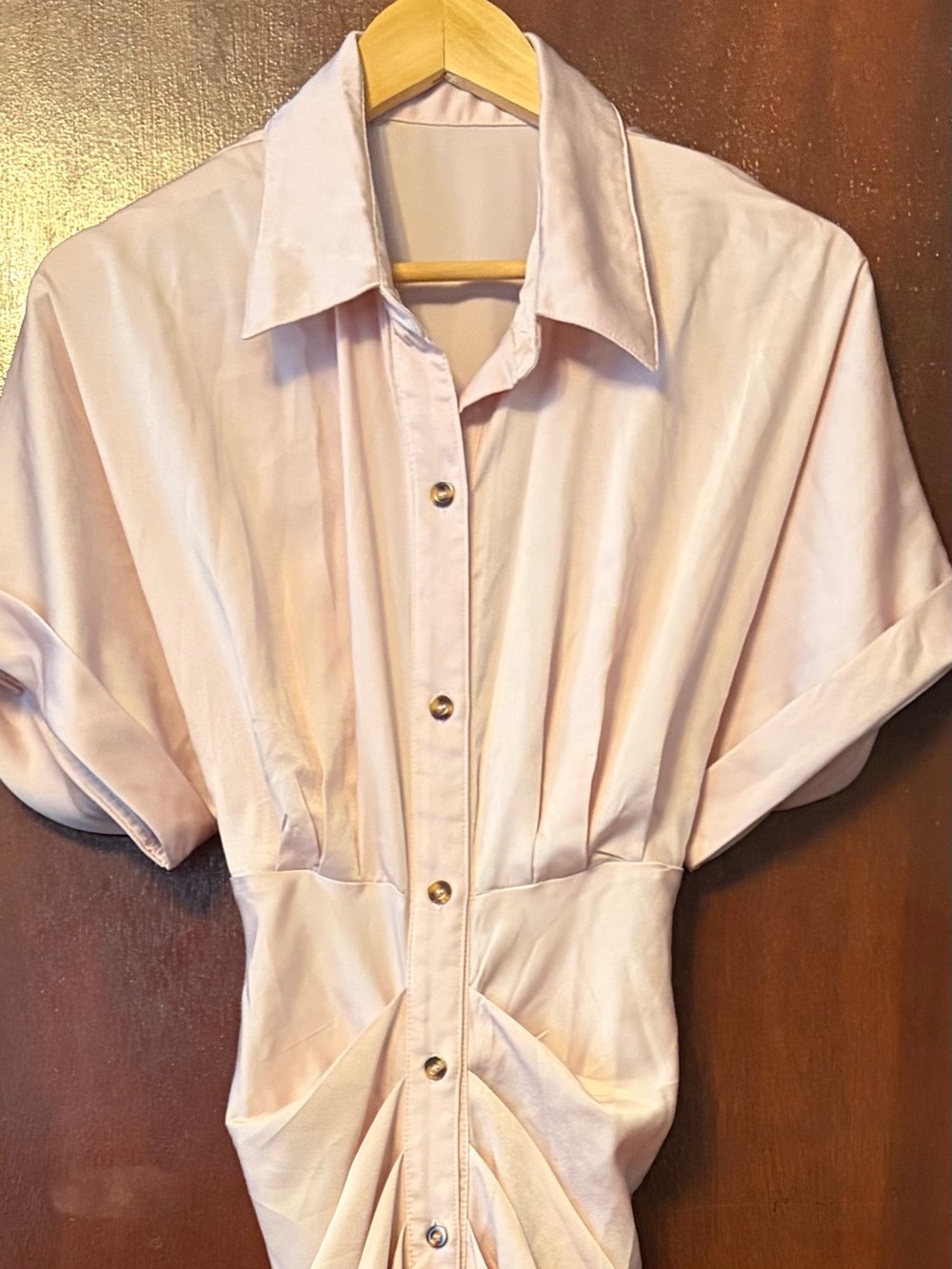 Women’s Zara Classic Women's Button-Front Dress in Soft Pink